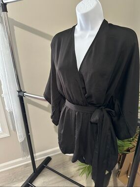 Lulu's Black Satin-Look Wrap skort. Hot little number 🔥